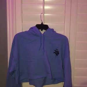 cropped baby blue hoodie